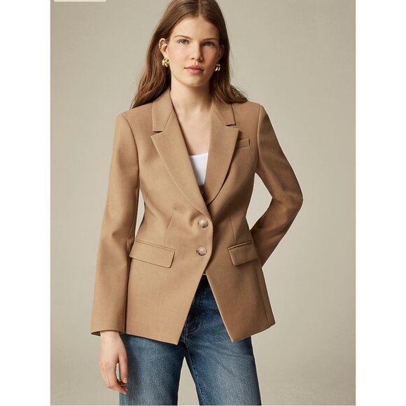 J.Crew $258 Madelyn Blazer Four Season Stretch Hthr Saddle Size 6 CC289 - Picture 2 of 12